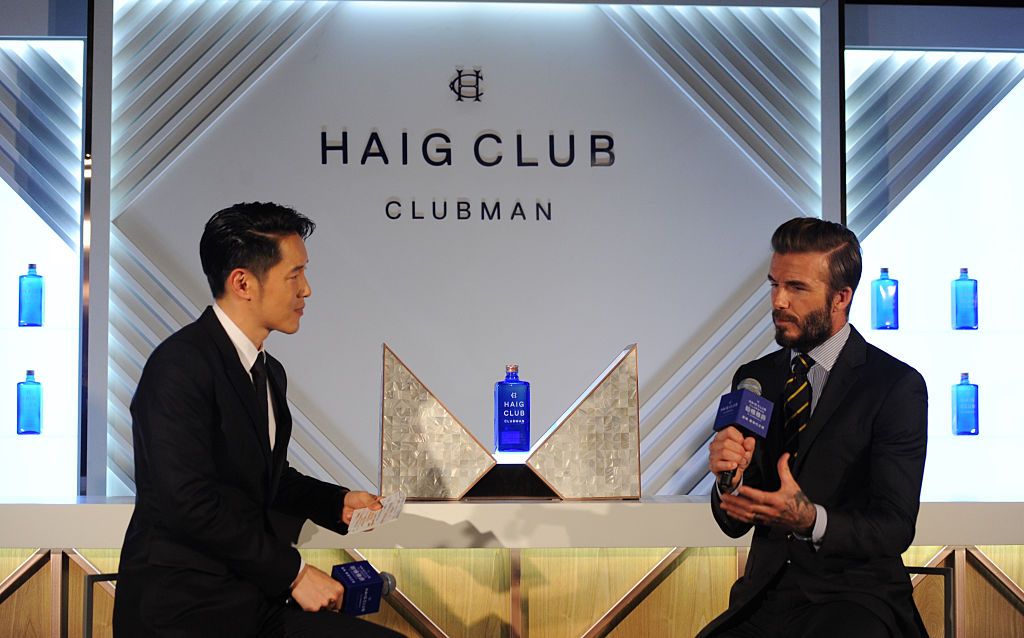 SHANGHAI, CHINA - NOVEMBER 08: Former English footballer David Beckham attends whisky brand Haig Club event on November 8, 2016 in Shanghai, China. (Photo by Visual China Group via Getty Images/Visual China Group via Getty Images)