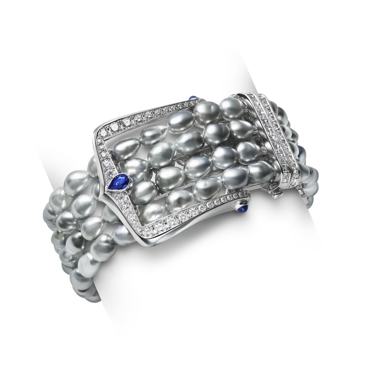 Mikimoto 頂級珠寶系列巴洛克黑珍珠帶釦造型手鍊