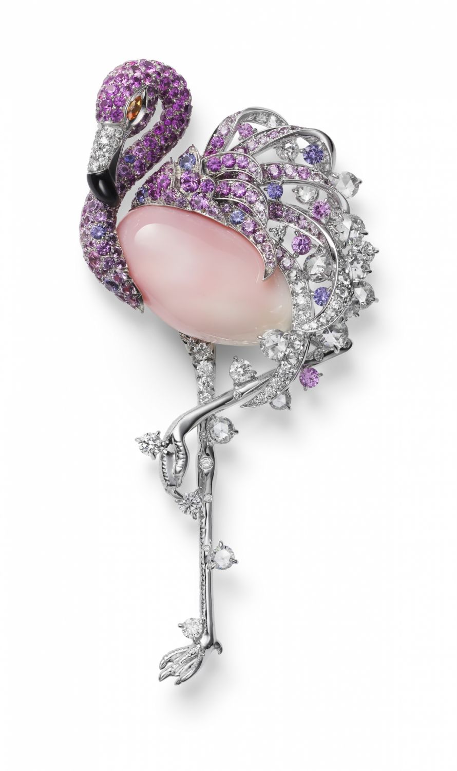 Mikimoto Wild And Wonderful頂級珠寶系列紅鶴造型胸針