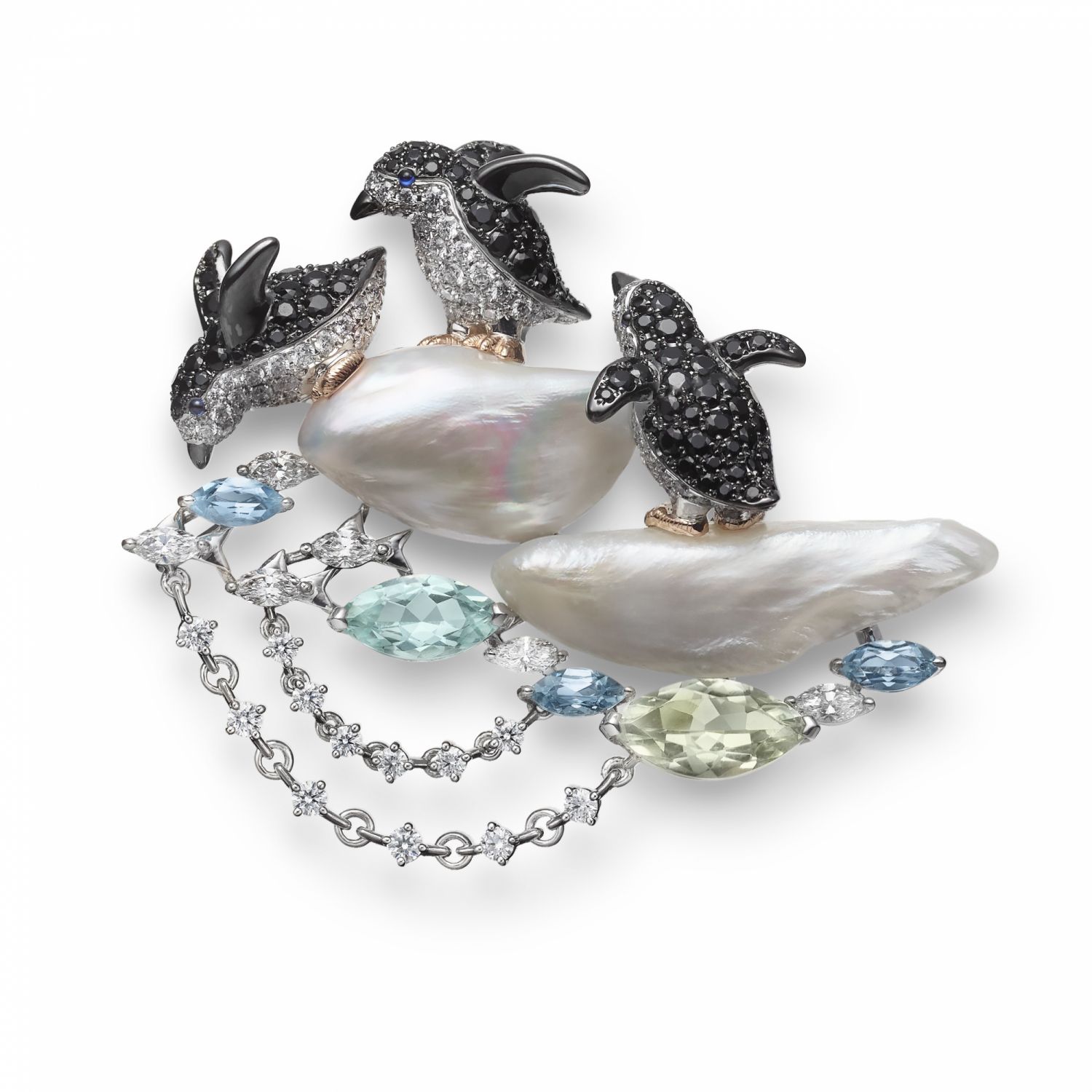 Mikimoto Wild And Wonderful頂級珠寶系列企鵝造型胸針