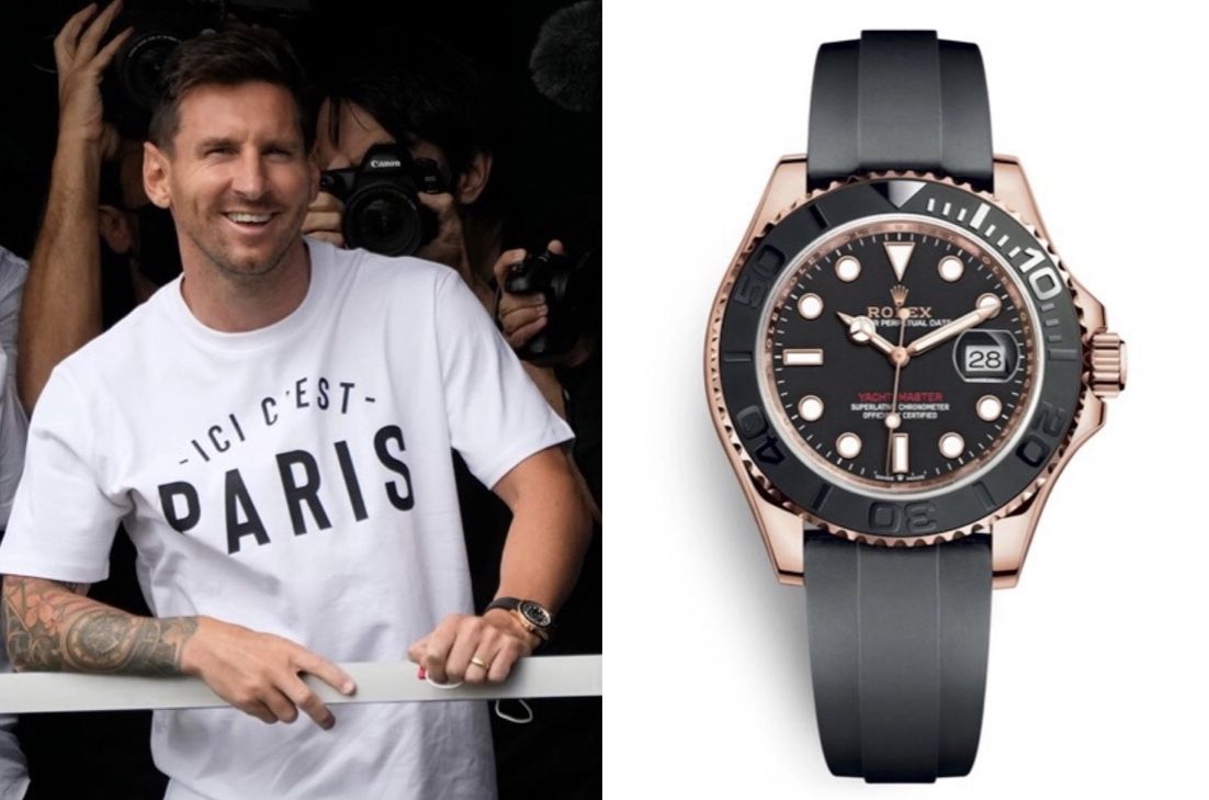 梅西配戴Rolex Yacht-Master腕錶。圖片取自 Lionel Messi IG。