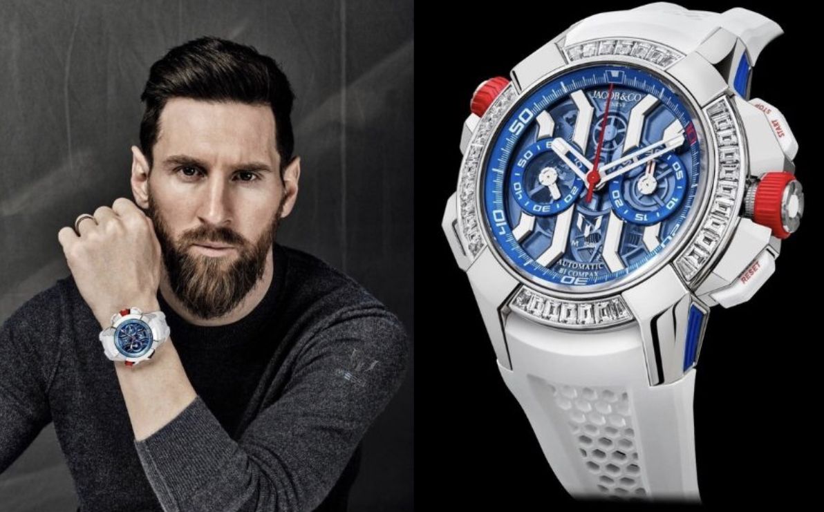Jacob & Co.與與梅西合作推出聯名錶款。圖片取自 Lionel Messi IG。