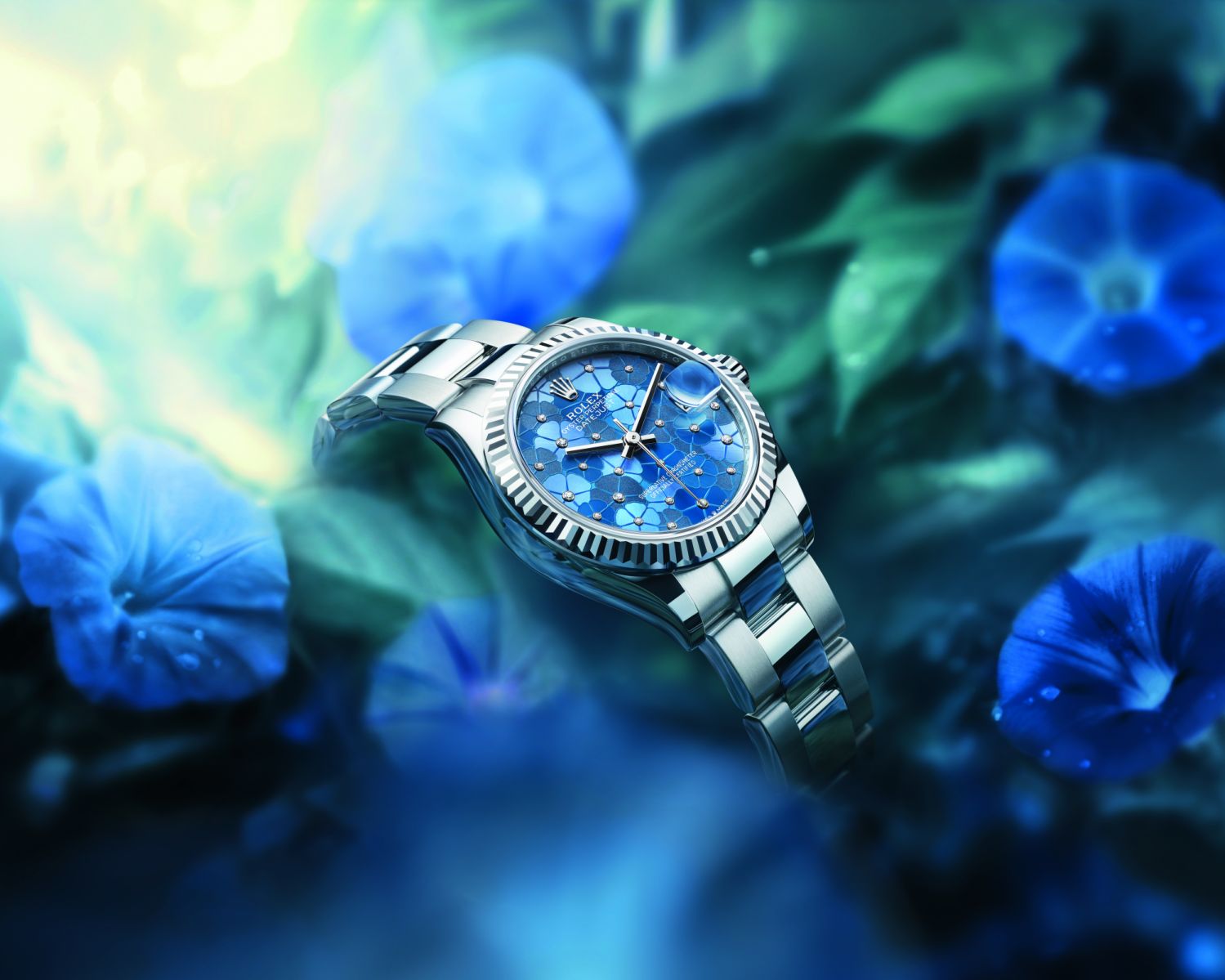 2022年全新Oyster Perpetual Datejust 31腕錶,有著絢爛的花卉錶盤設計。