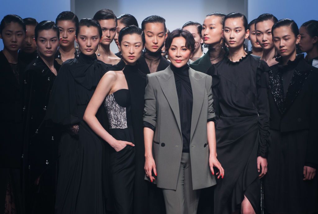 SHANGHAI, CHINA - MARCH 28: Actress Carina Lau attends ANIRAC show during the Shanghai Fashion Week Autumn/Winter 2018 at Xintiandi Hall B on March 28, 2018 in Shanghai, China. (Photo by Visual China Group via Getty Images/Visual China Group via Getty Images)