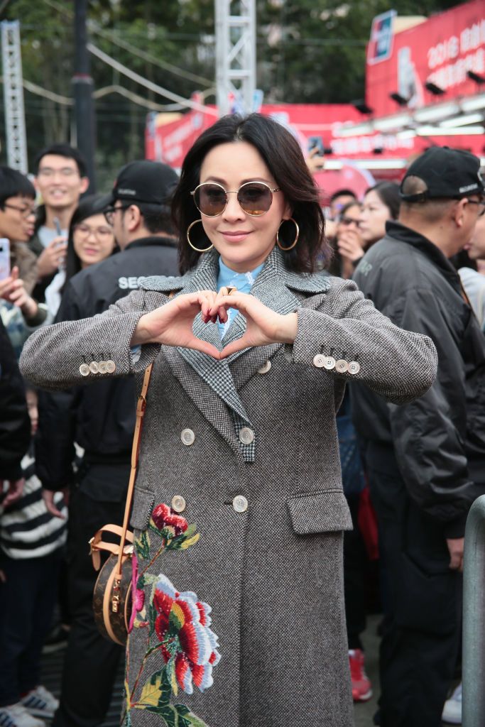 HONG KONG - FEBRUARY 14: Actress Carina Lau attends a promotional activity of director Patrick Kong's film 'A Beautiful Moment' at a new year flower fair on February 14, 2018 in Hong Kong, China. (Photo by Visual China Group via Getty Images/Visual China Group via Getty Images)