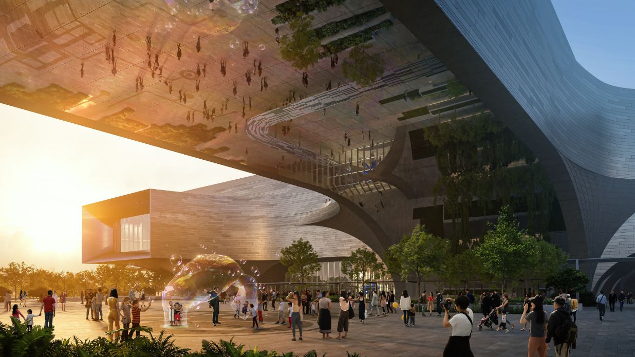 The Outdoor Plaza is designed capaciously for community events