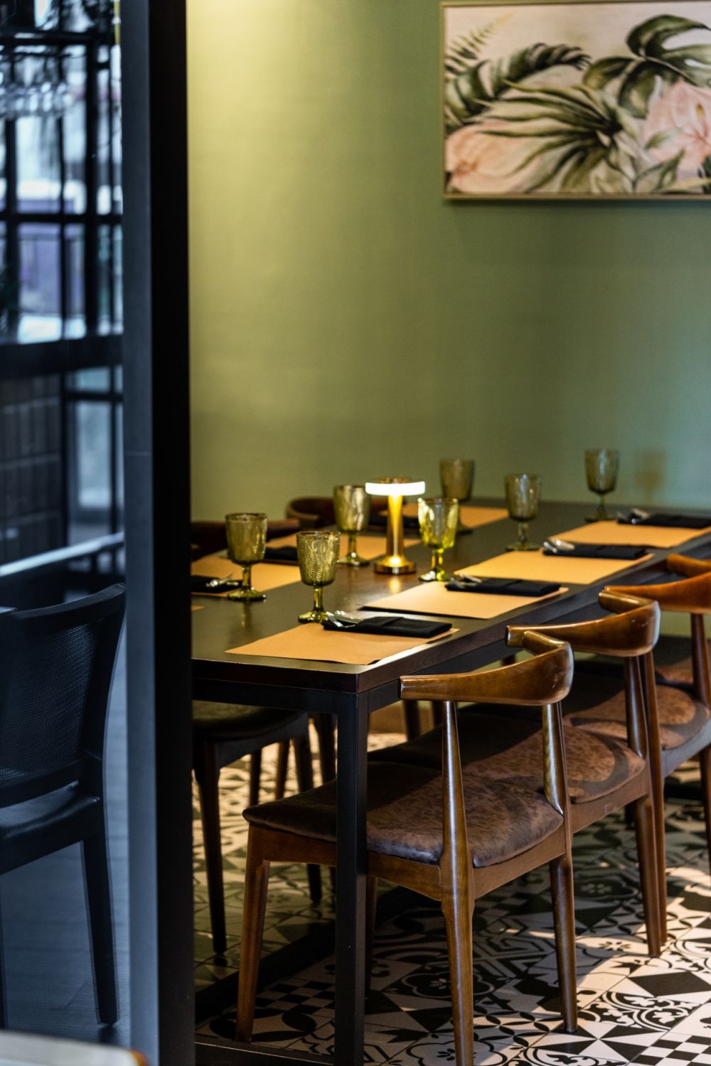 One of two private dining rooms at Lore Manila