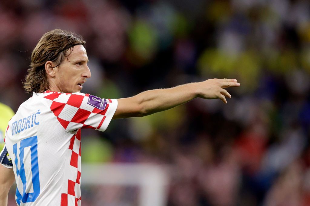 AL RAYYAN, QATAR - DECEMBER 9: Luka Modric of Croatia during the World Cup match between Croatia v Brazil at the Education City Stadium on December 9, 2022 in Al Rayyan Qatar (Photo by David S. Bustamante/Soccrates/Getty Images)