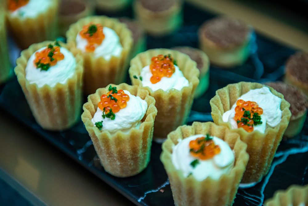 Canapes served after the tasting