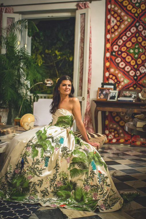 Mariana Zobel in her Cartagena-inspired gown (Catalina.Forero.Fotografia)