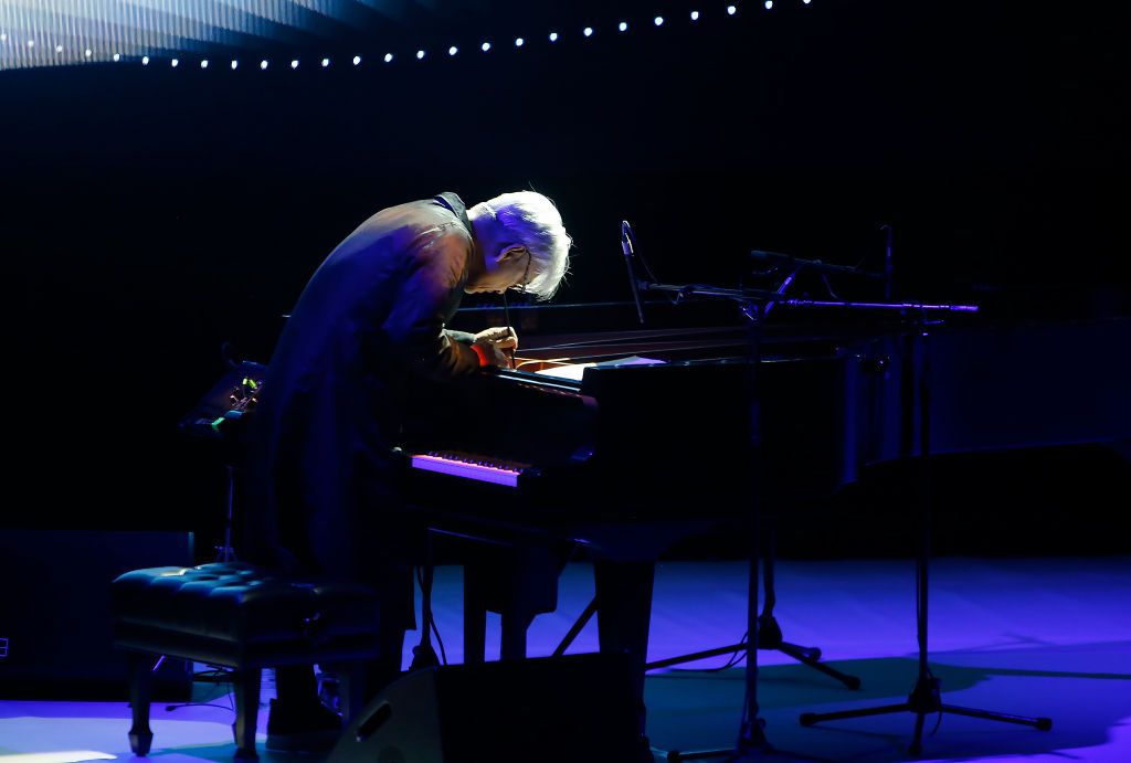 LONDON, ENGLAND - JUNE 20: Ryuichi Sakamoto performs at Barbican Centre on June 20, 2018 in London, England. (Photo by Chiaki Nozu/WireImage)