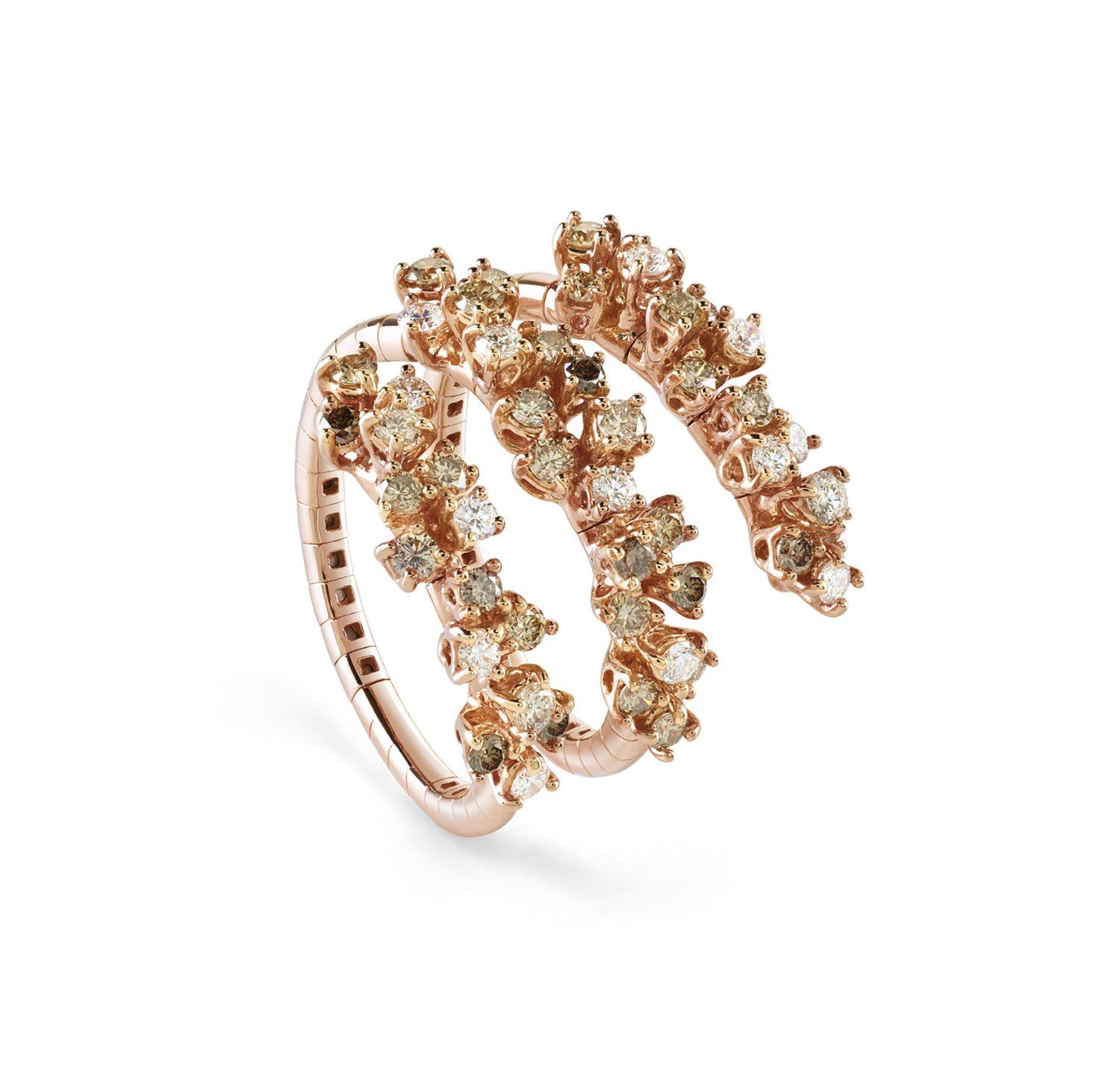 DAMIANI Mimosa 18K玫瑰金鑲鑽戒指,Photo from Damiani