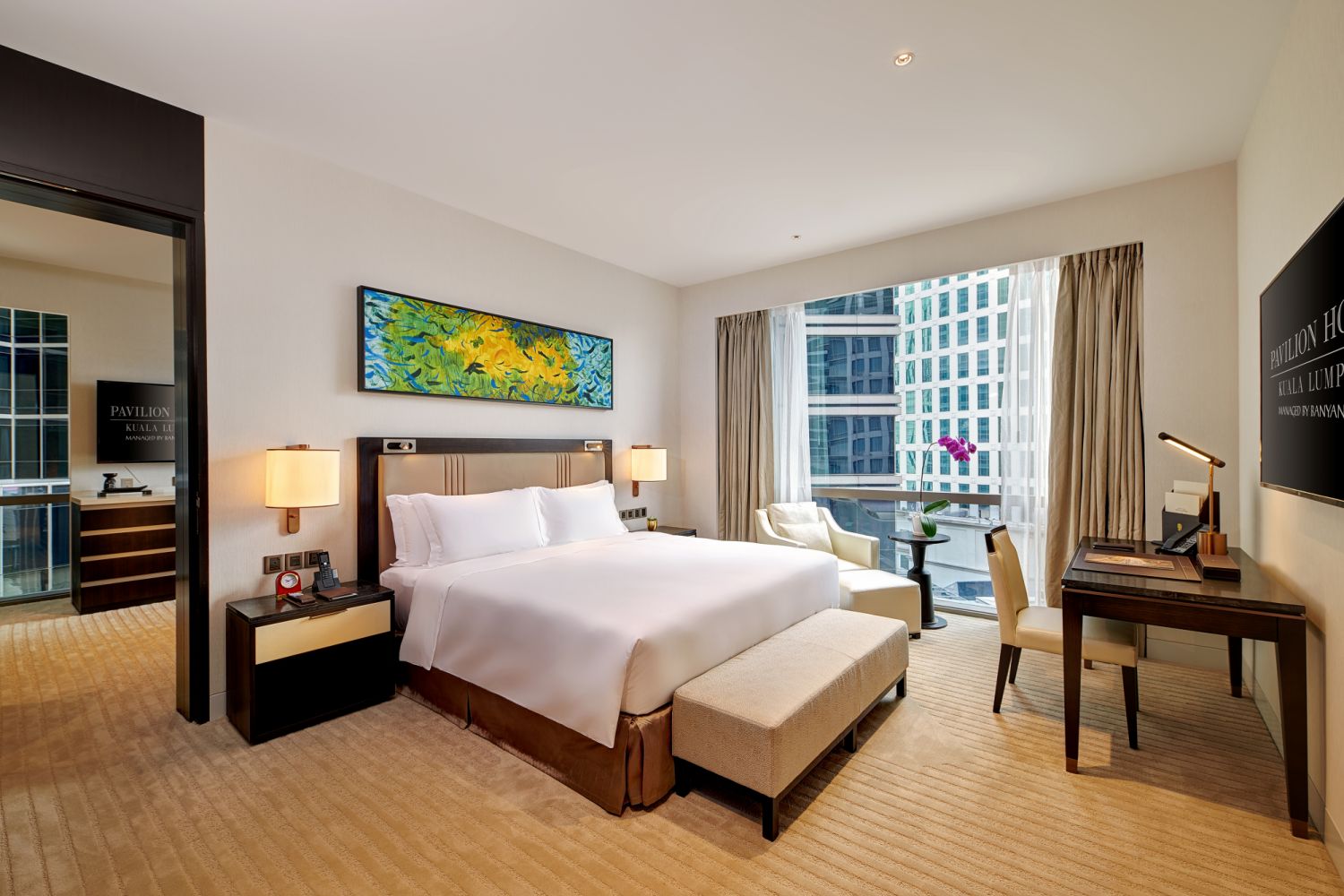 The Urban Suite bedroom at Pavilion Hotel Kuala Lumpur