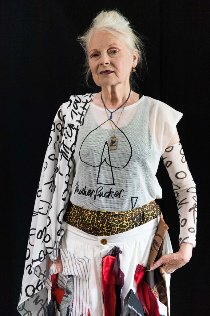 LONDON, ENGLAND - JUNE 12: Vivenne Westwood backstage ahead of her show during the London Fashion Week Men's June 2017 collections on June 12, 2017 in London, England. (Photo by Ian Gavan/Getty Images)