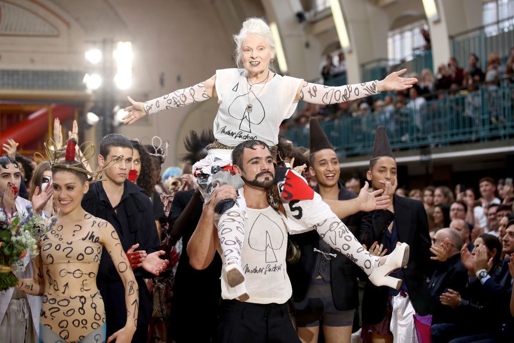 LONDON, ENGLAND - JUNE 12: Vivenne Westwood walks the runway at the Vivenne Westwood show during the London Fashion Week Men's June 2017 collections on June 12, 2017 in London, England. (Photo by Mike Marsland/Mike Marsland/WireImage)