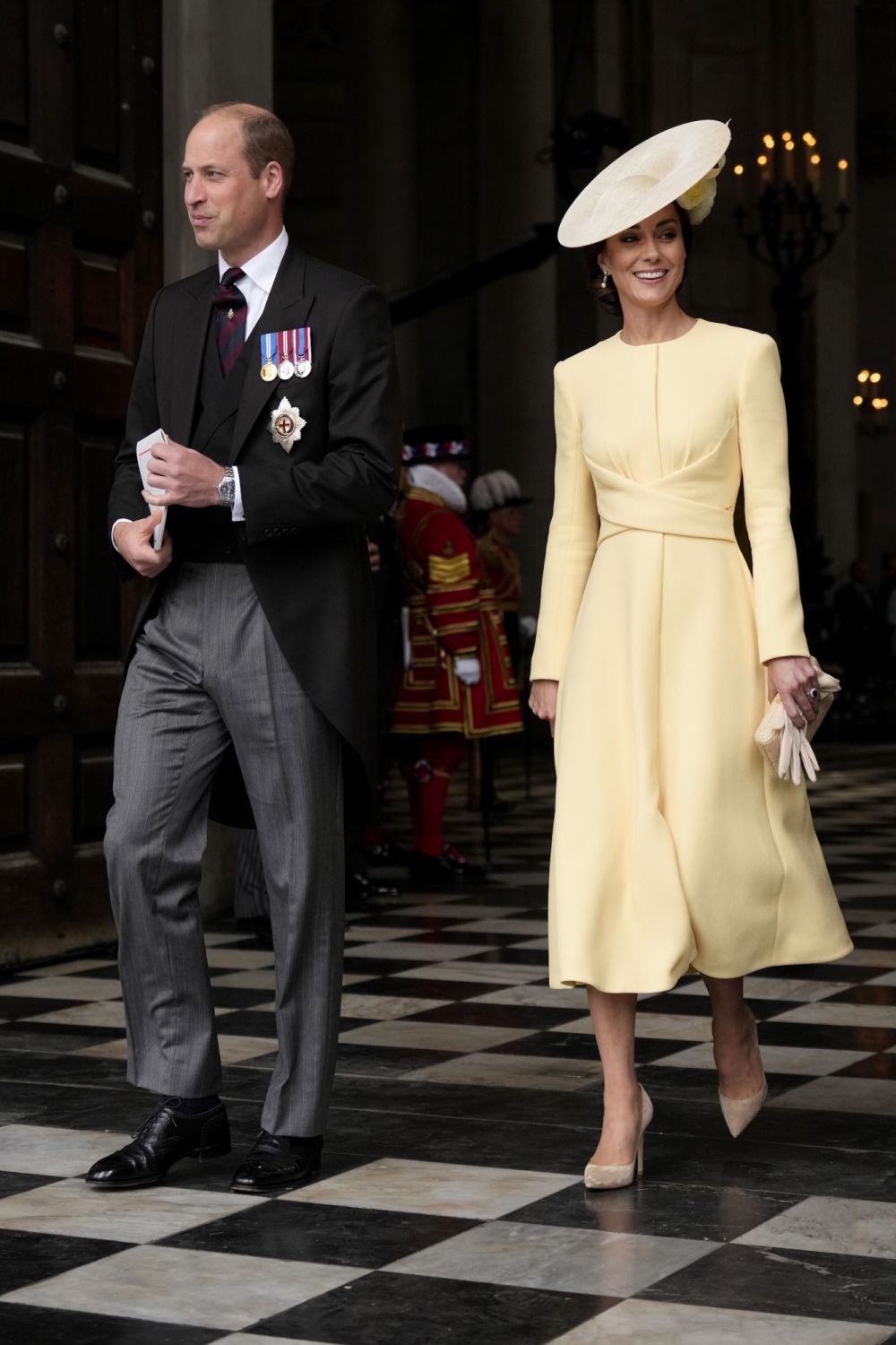 Britain's Prince William and his wife Kate the Duchess of Cambridge leave after a service of thanksgiving for the reign of Queen Elizabeth II at St Paul's Cathedral in London, Friday, June 3, 2022 on the second of four days of celebrations to mark the Platinum Jubilee. The events over a long holiday weekend in the U.K. are meant to celebrate the monarch's 70 years of service. (AP Photo/Matt Dunham, Pool)