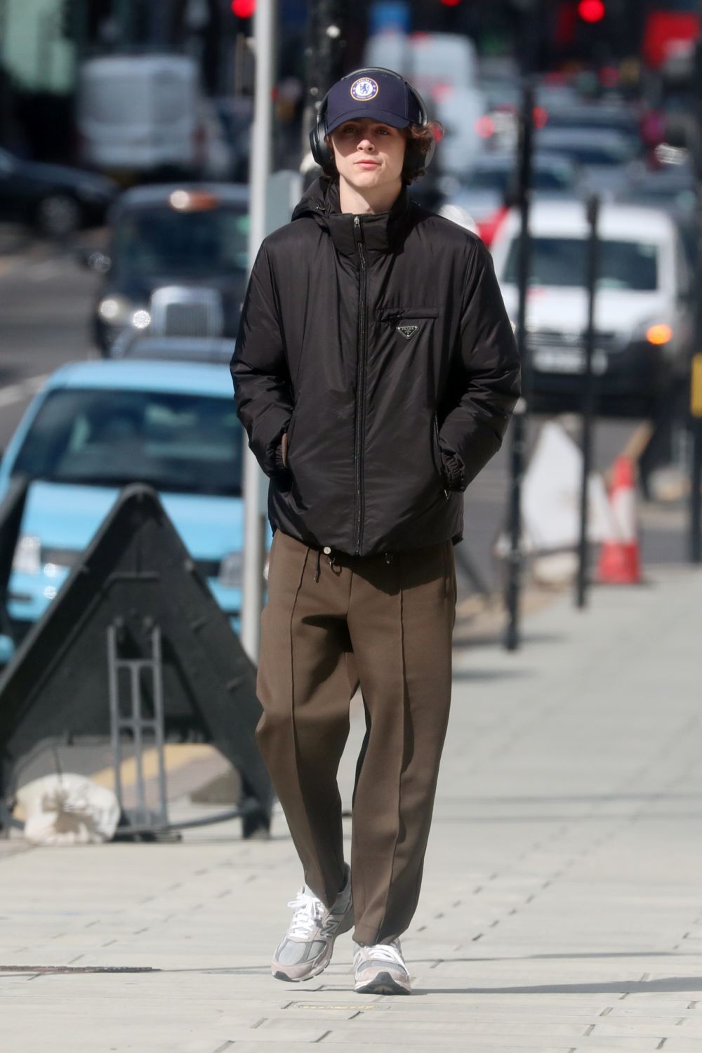 LONDON, ENGLAND - MARCH 16: Timothee Chalamet seen walking in Notting Hill on March 16, 2020 in London, England. (Photo by Neil Mockford/GC Images)
