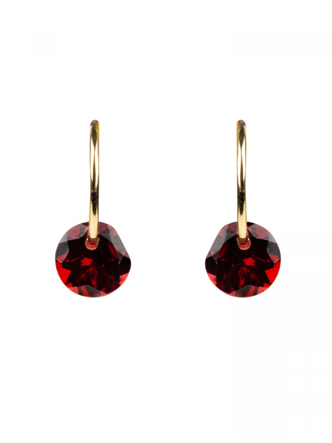 By Pariah 14-carat gold vermeil rose cut garnet hoops