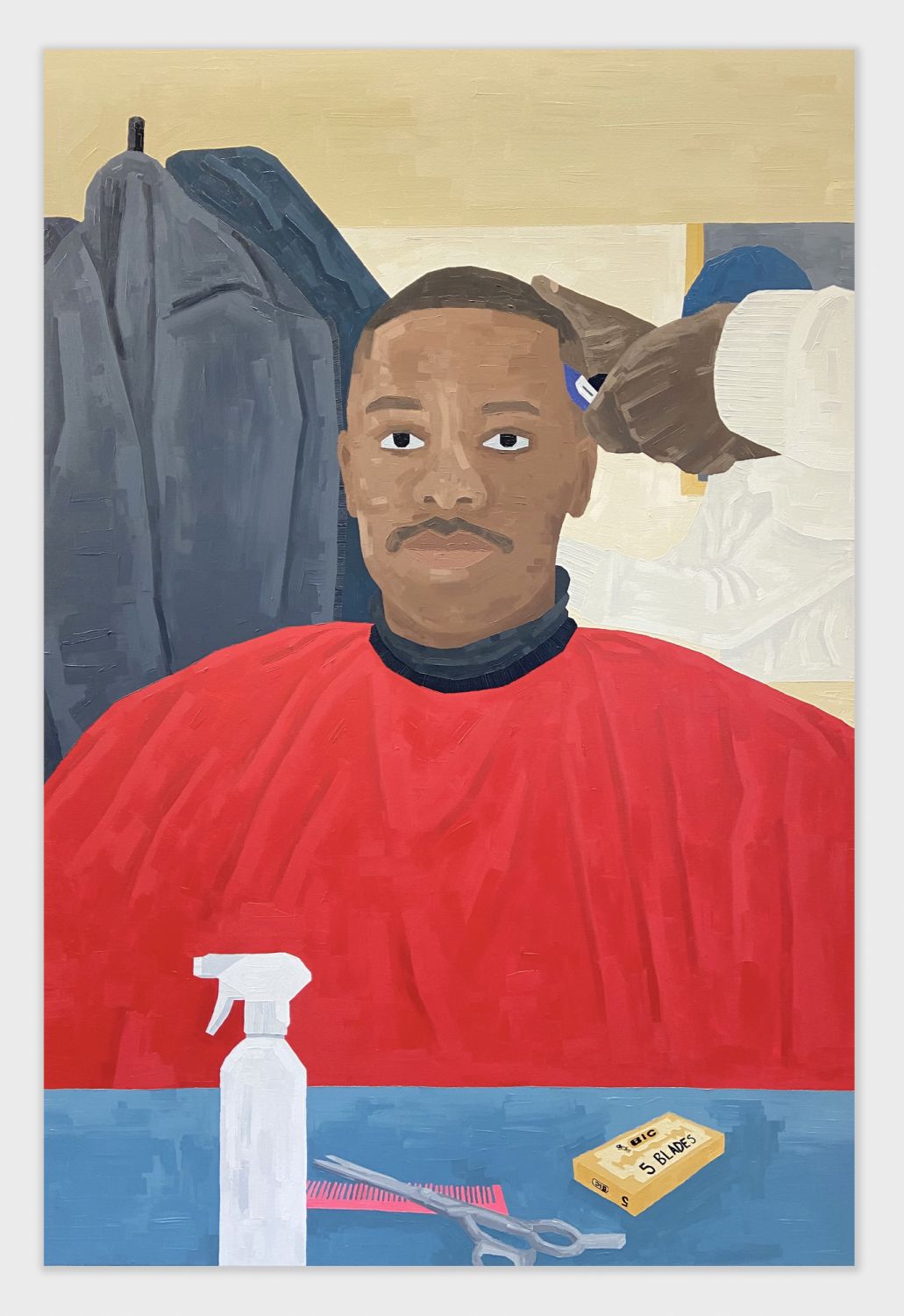 Soimadou Ibrahim, Patrick m'a locké, 2022, acrylic on canvas, 180 x 120 cm