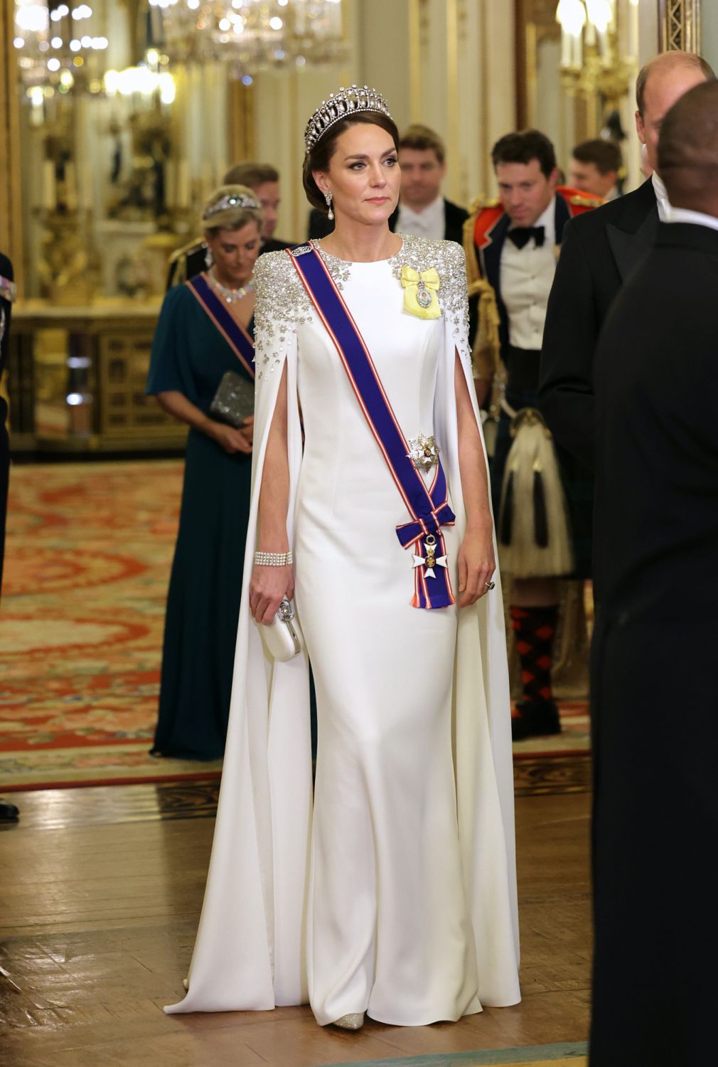 LONDON, ENGLAND - NOVEMBER 22: Catherine, Princess of Wales during the State Banquet at Buckingham Palace on November 22, 2022 in London, England. This is the first state visit hosted by the UK with King Charles III as monarch, and the first state visit here by a South African leader since 2010. (Photo by Chris Jackson/Getty Images)