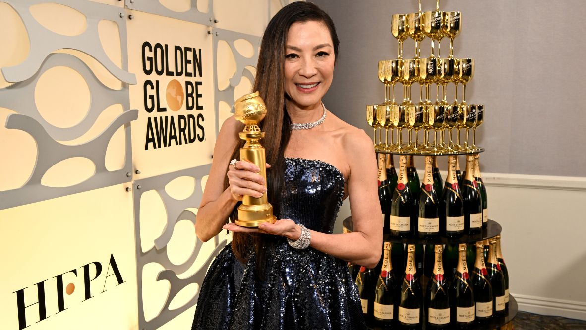 Michelle Yeoh wins Best Actress in a Motion Picture at the 2023 Golden Globes for her work in ‘Everything Everywhere All at Once’ (Photo: Getty Images)