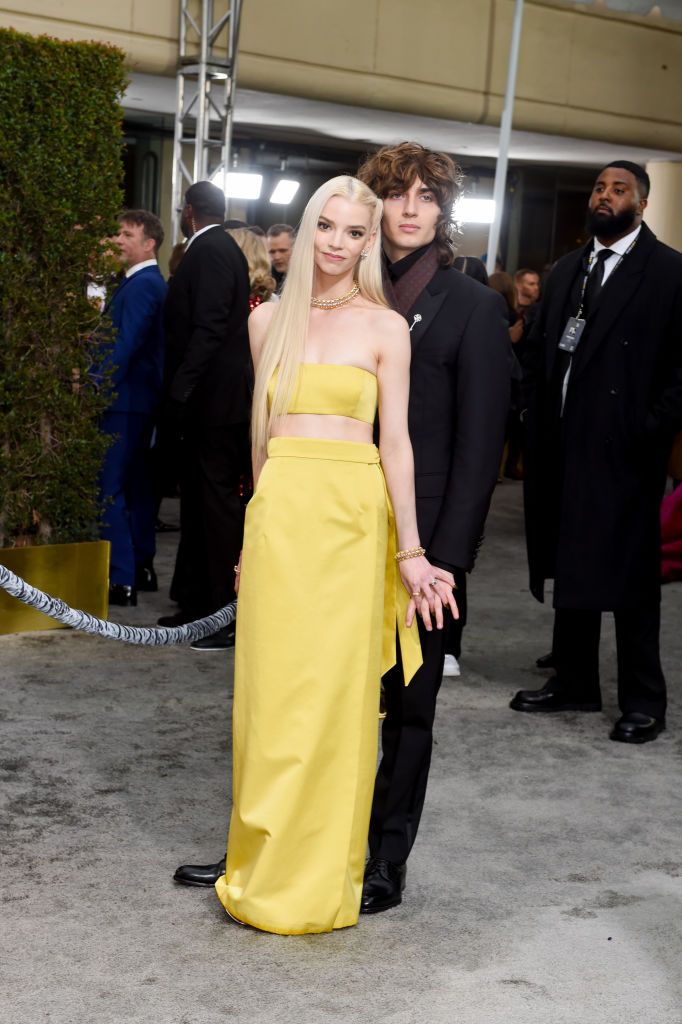 Malcolm McRae and Anya Taylor-Joy at the 80th Annual Golden Globe Awards held at The Beverly Hilton on January 10, 2023 in Beverly Hills, California. (Photo by Gilbert Flores/Variety via Getty Images)