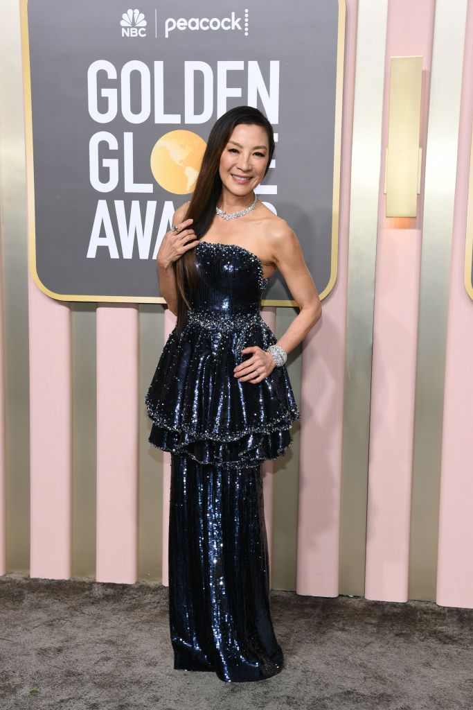 BEVERLY HILLS, CALIFORNIA - JANUARY 10: Michelle Yeoh attends the 80th Annual Golden Globe Awards at The Beverly Hilton on January 10, 2023 in Beverly Hills, California. (Photo by Jon Kopaloff/Getty Images)