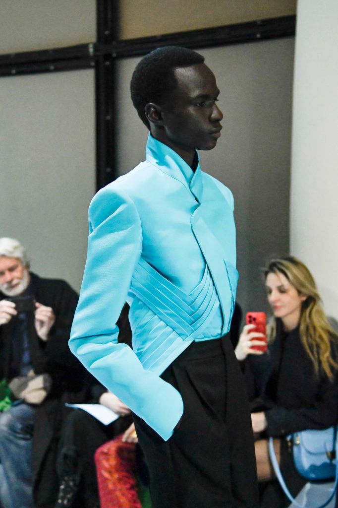 PARIS, FRANCE - JANUARY 25 : A model walks the runway during the Jean Paul Gaultier by Haider Ackermann Haute Couture Spring/Summer 2023 fashion show as part of the Paris Haute Couture Week on January 25, 2023 in Paris, France. (Photo by Victor VIRGILE/Gamma-Rapho via Getty Images)