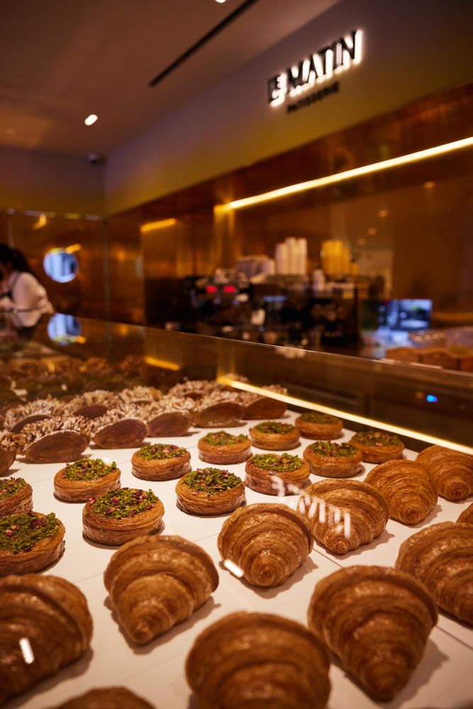 Le Matin Patisserie's display counter