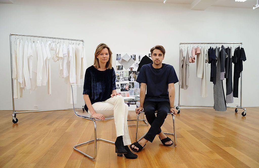 NEW YORK, NY - SEPTEMBER 08: Designers Beckett Fogg and Piotrek Panszczyk attend The White Space fashion show during Mercedes-Benz Fashion Week Spring 2015 at Jeff Koons Studio on September 8, 2014 in New York City. (Photo by Ilya S. Savenok/Getty Images)
