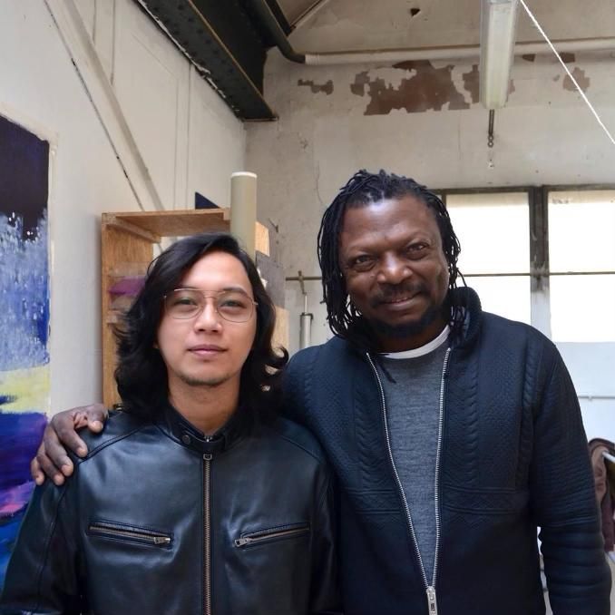 GAS Director Indy Paredes with his mentor Pascale Marthine Tayou