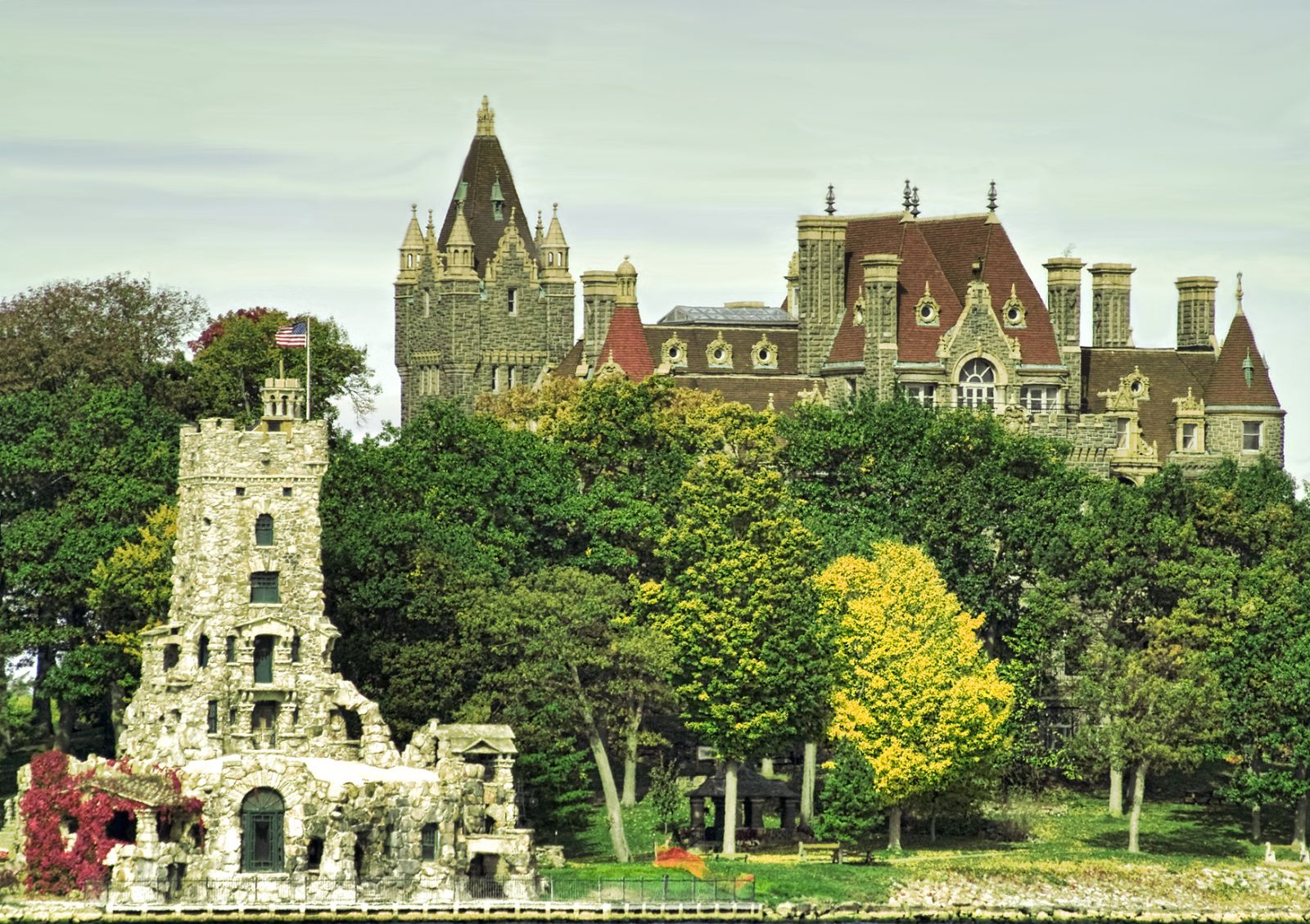 view of boldt castle on alexandria bay in the thousand islands, new york