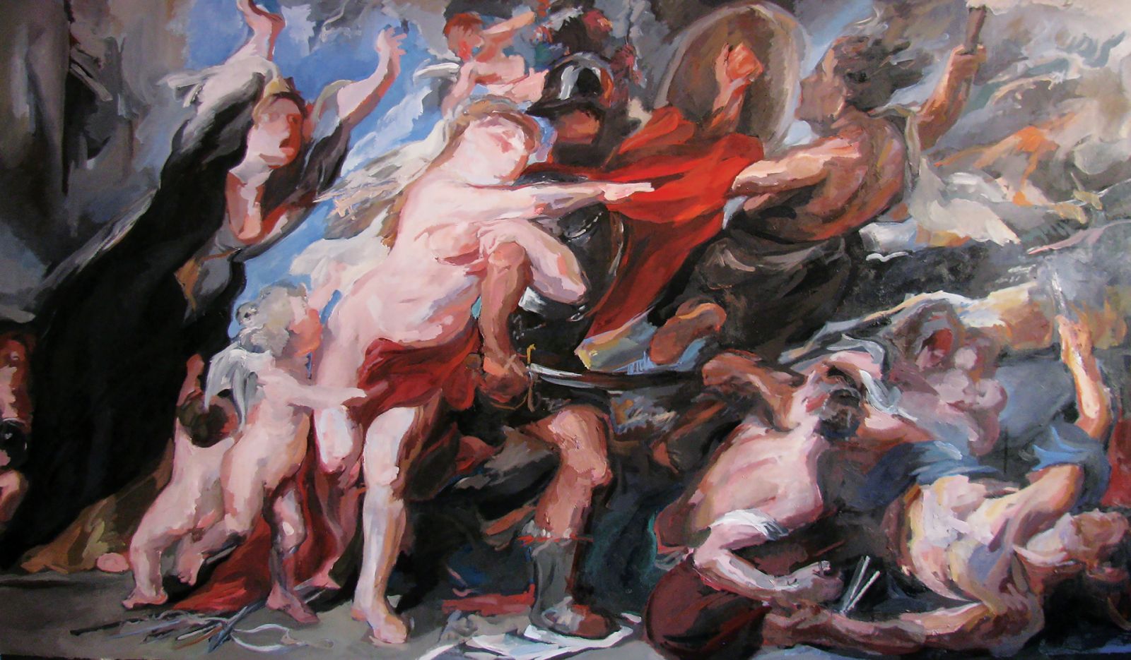 Strength, the monumental oil painting that has been donated to St Luke’s hospital, where it will remain on permanent display. It has been on shown at the New York Studio School (2016) and W/17 (2017)