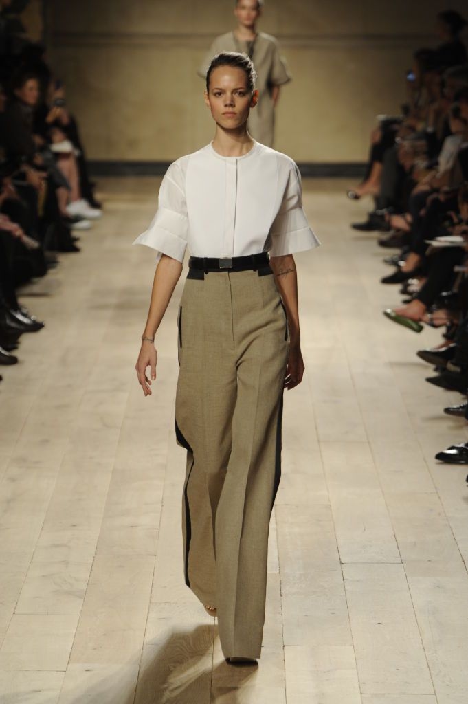 A model on the runway at Celine's spring 2010 show. Designed by Phoebe Philo. (Photo by Fairchild Archive/Penske Media via Getty Images)