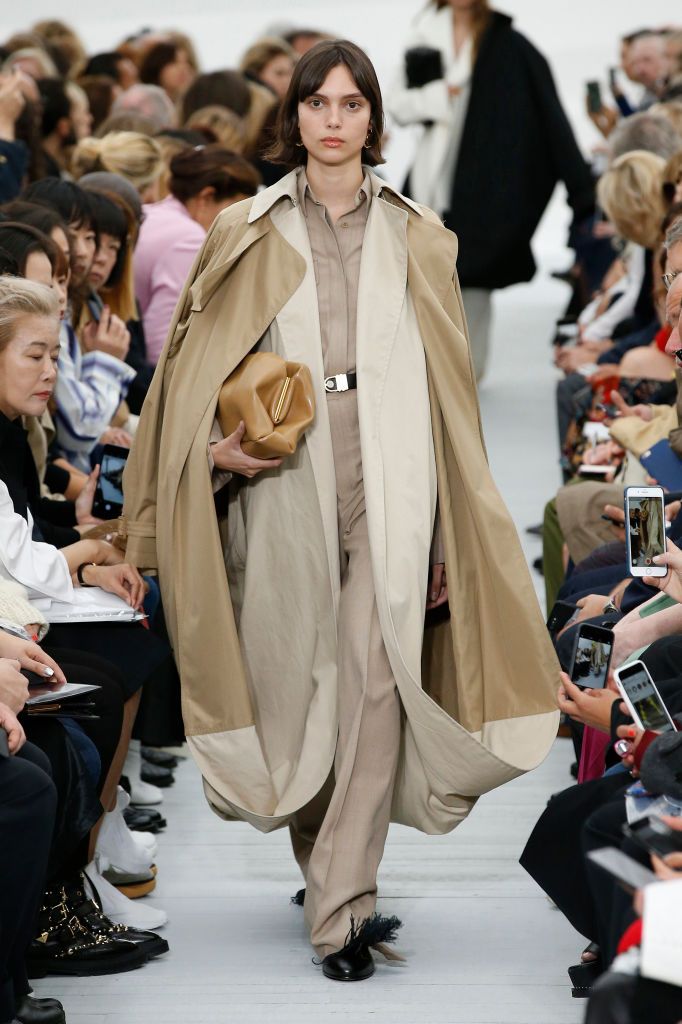 A model walks the runway during the Celine show as part of the Paris Fashion Week Womenswear Spring/Summer 2018 on October 1, 2017 in Paris, France.