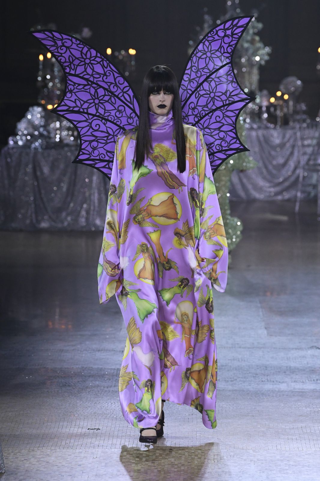 A model walks the runway at Rodarte Fall 2023 Ready To Wear Fashion Show at the Williamsburg Savings Bank on February 10, 2023 in Brooklyn, New York. (Photo by Giovanni Giannoni/WWD via Getty Images)