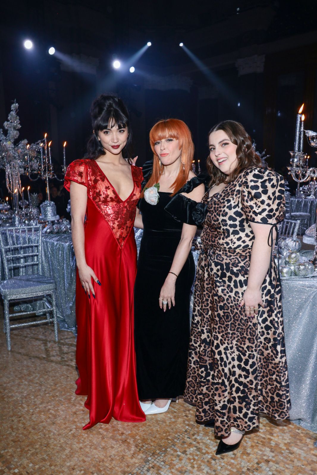NEW YORK, NEW YORK - FEBRUARY 10: (L-R) Rowan Blanchard, Natasha Lyonne and Beanie Feldstein attend the Rodarte show during New York Fashion Week: The Shows at Williamsburg Savings Bank on February 10, 2023 in New York City. (Photo by Dimitrios Kambouris/Getty Images for NYFW: The Shows)