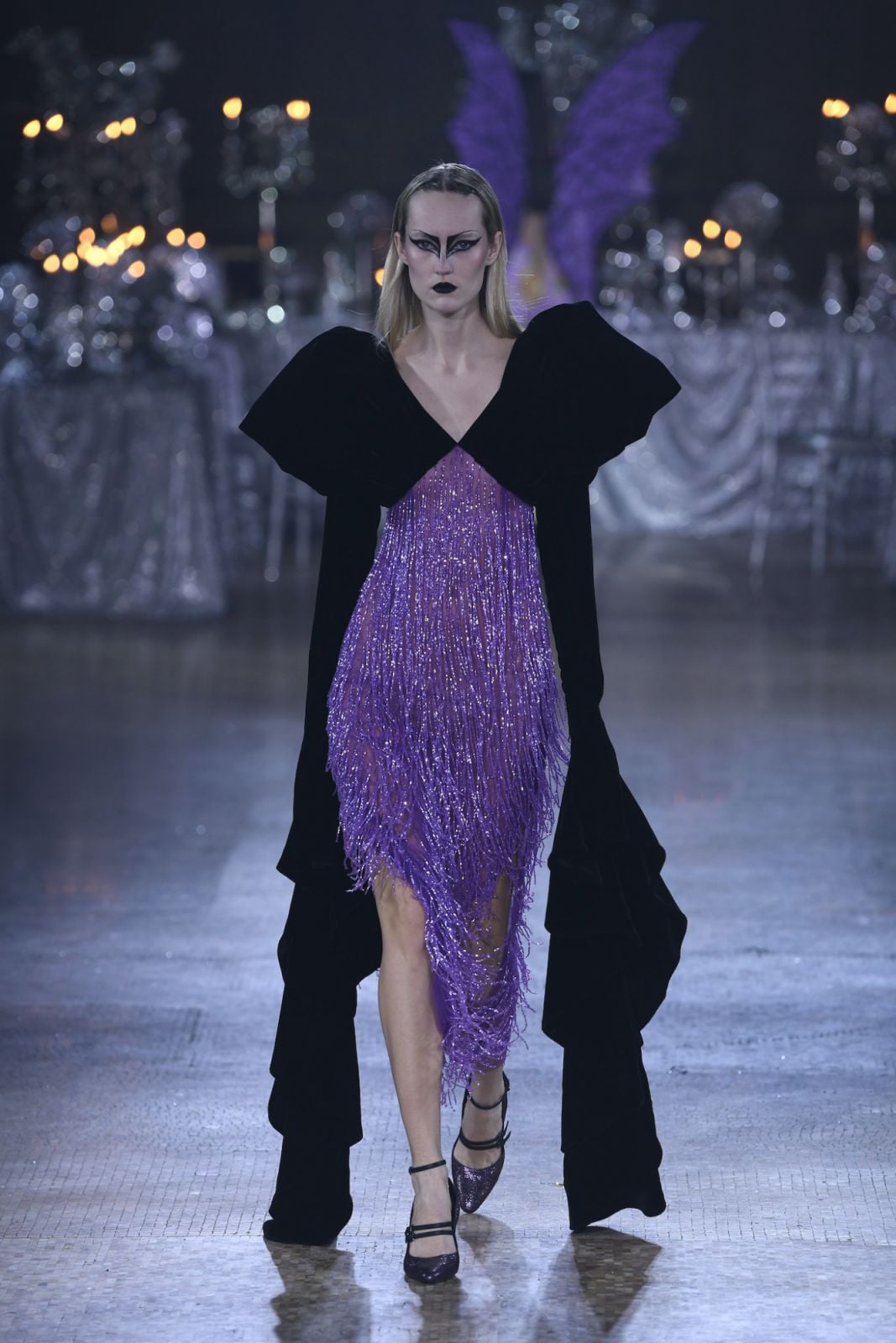 NEW YORK, NEW YORK - FEBRUARY 10: A model walks the runway at the Rodarte show during New York Fashion Week: The Shows at Williamsburg Savings Bank on February 10, 2023 in New York City. (Photo by Fernanda Calfat/Getty Images for NYFW: The Shows)