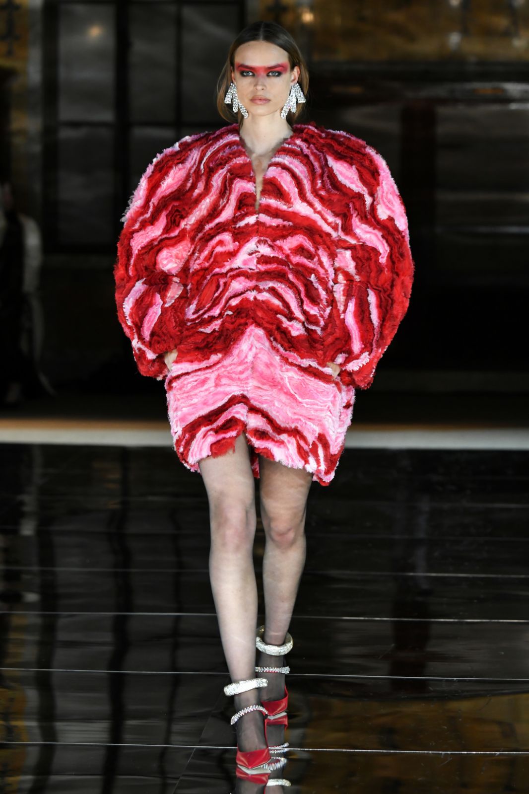 A model walks the runway at Prabal Gurung Fall 2023 Ready To Wear Fashion show at The New York Public Library on February 10, 2023 in New York City. (Photo by Rodin Banica/WWD via Getty Images)