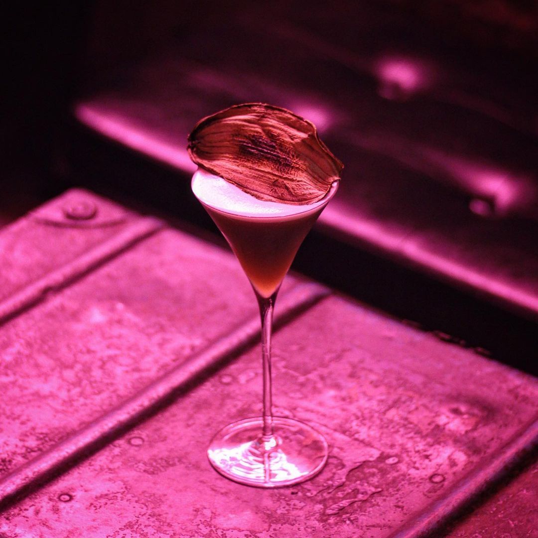 The B.B.C. is short for "The Best Banana Cocktail" and is made with banana peel-infused whisky, banana fermented nectar, dehydrated banana skin, and lemon (Photo: @goodfriendsclubpg/Instagram)