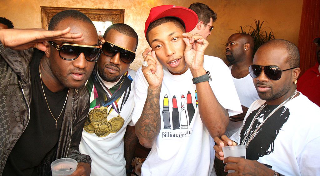 LAS VEGAS - SEPTEMBER 08: Kane West, Pharell Williams and Jermaine Dupri attends Xbox Oasis Pool Party Hosted by Kanye West on September 8, 2007 in La Vegas, NV  (Photo by Johnny Nunez/WireImage)