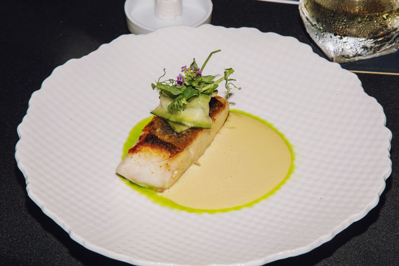 One of the options for a main course, a local threadfin served with ginger and spring onion