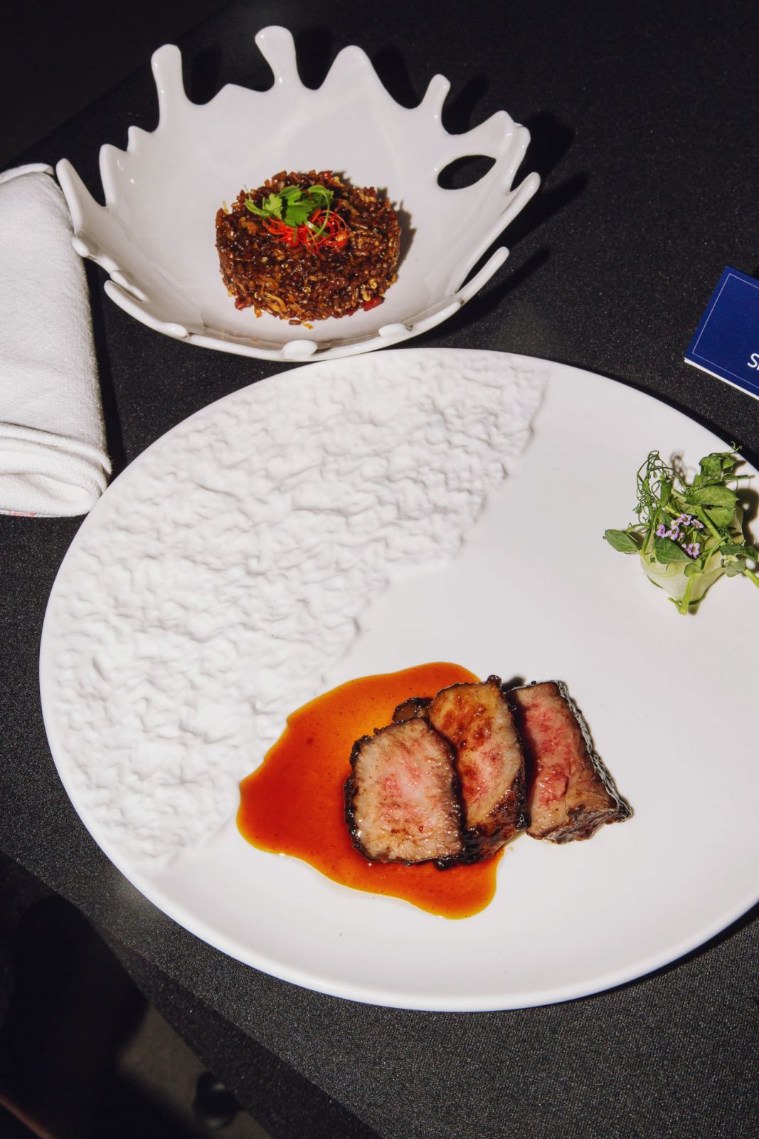 The Miyazaki A5 Wagyu beef was served with Lawas rice