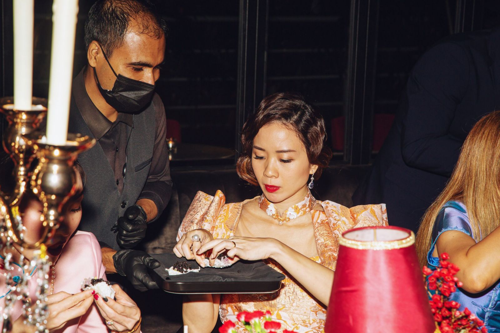 Maythini Upatkoon getting her serving of the Royal Beluga from Caspian Caviar House