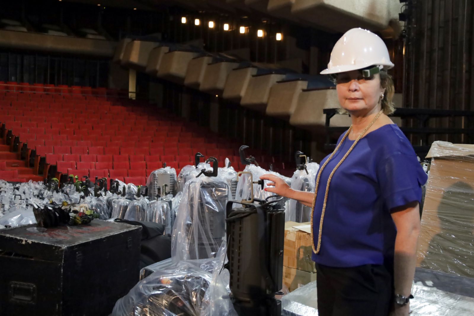 CCP Institutional Presscon 2023: CCP President Margie Moran-Floirendo with various equipment for the Main Theater