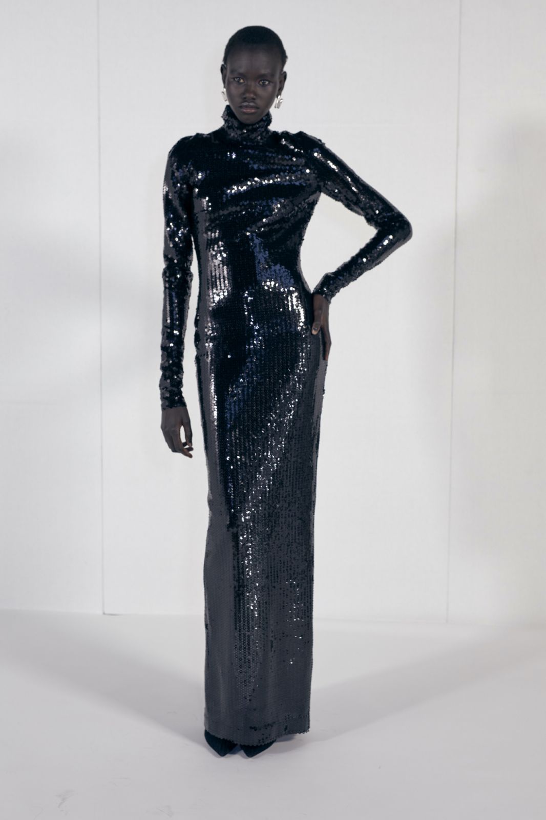 Backstage at Nensi Dojaka Fall 2023 Ready To Wear Runway Show at Alva Coachworks on February 19, 2023 in London, England. (Photo by Francisco Gomez de Villaboa/WWD via Getty Images)