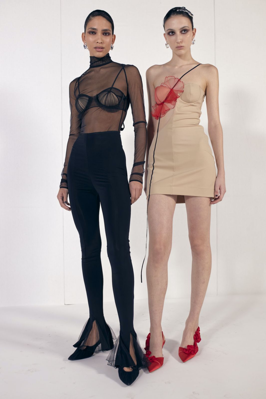 Backstage at Nensi Dojaka Fall 2023 Ready To Wear Runway Show at Alva Coachworks on February 19, 2023 in London, England. (Photo by Francisco Gomez de Villaboa/WWD via Getty Images)