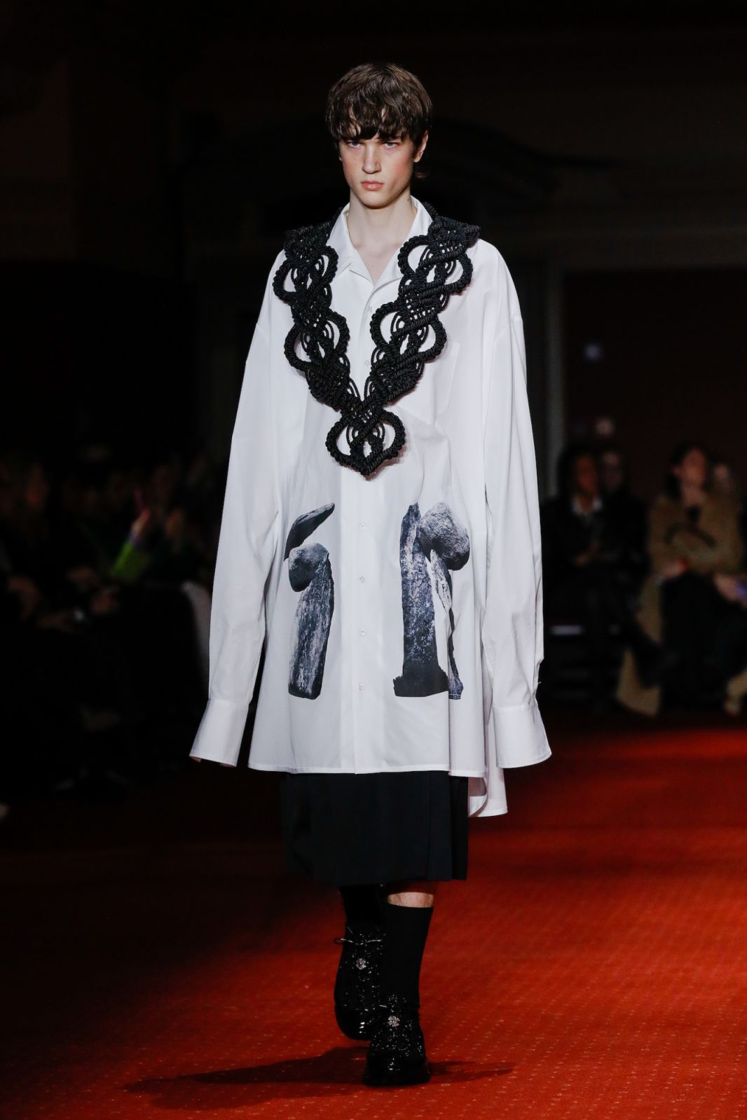 LONDON, ENGLAND - FEBRUARY 18: A model walks the runway at the Simone Rocha show during London Fashion Week February 2023 on February 18, 2023 in London, England. (Photo by Tristan Fewings/BFC/Getty Images)