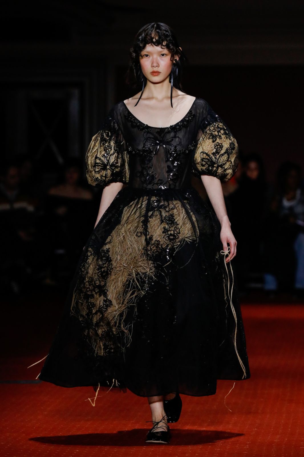 LONDON, ENGLAND - FEBRUARY 18: A model walks the runway at the Simone Rocha show during London Fashion Week February 2023 on February 18, 2023 in London, England. (Photo by Tristan Fewings/BFC/Getty Images)