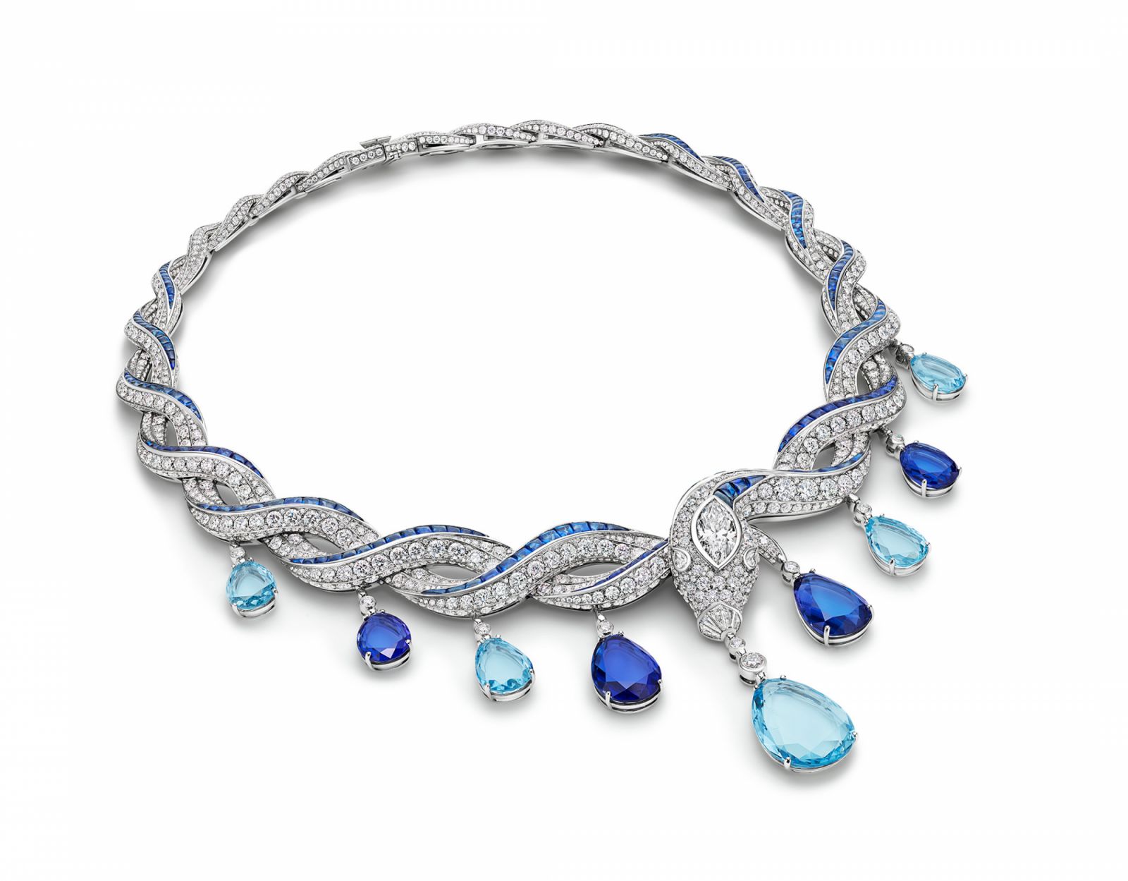 BVLGARI SERPENTI系列Blue Heaven頂級彩寶與鑽石項鍊
